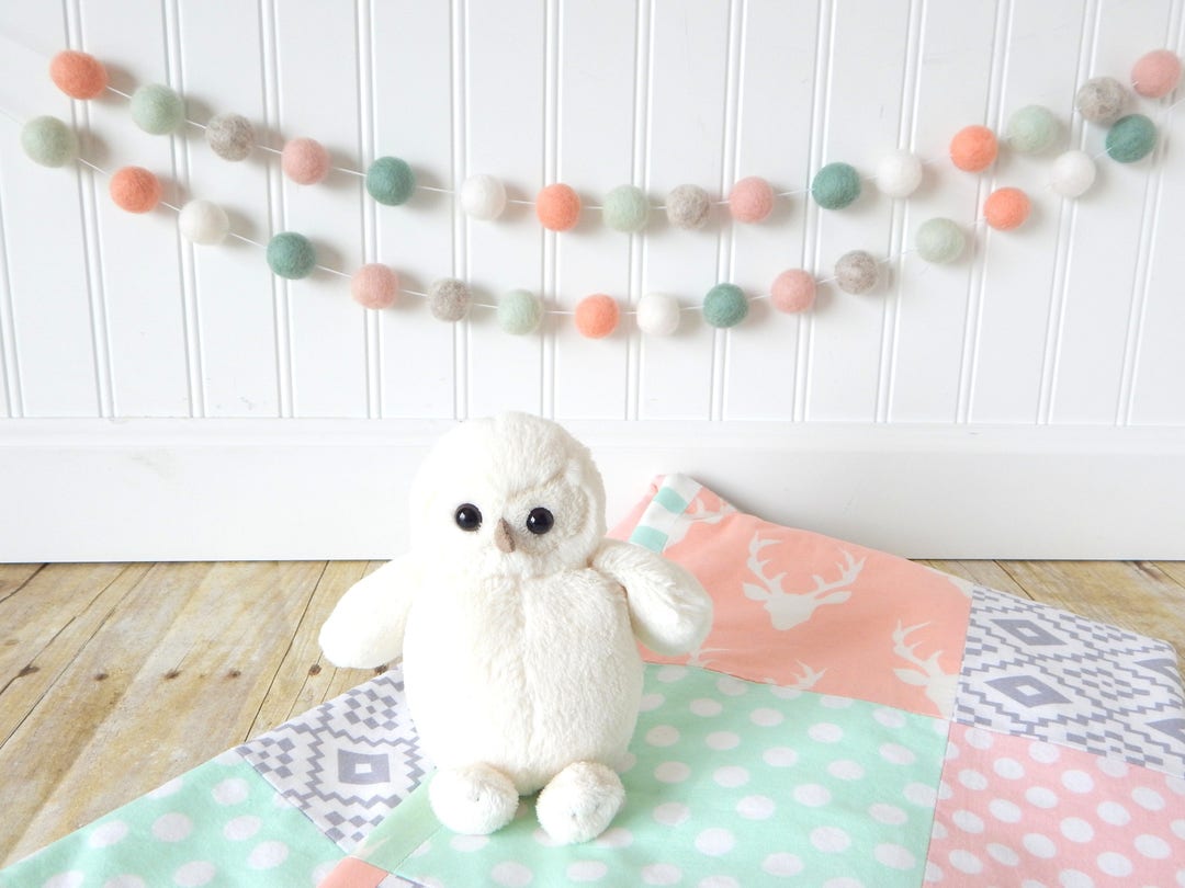 Blush Pink and Mint Garland, Aztec Nursery, Girl Woodland Nursery