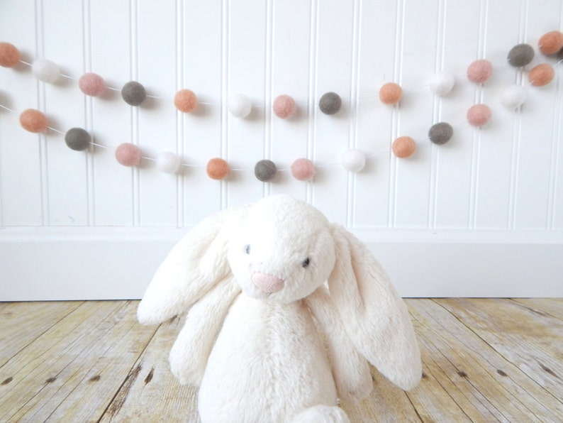 Boho Garland Banner Girl Nursery Decor Felt Ball Garland Etsy