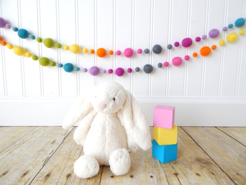 Garland Felt Ball Garland Girl Nursery Decor Baby Room Etsy
