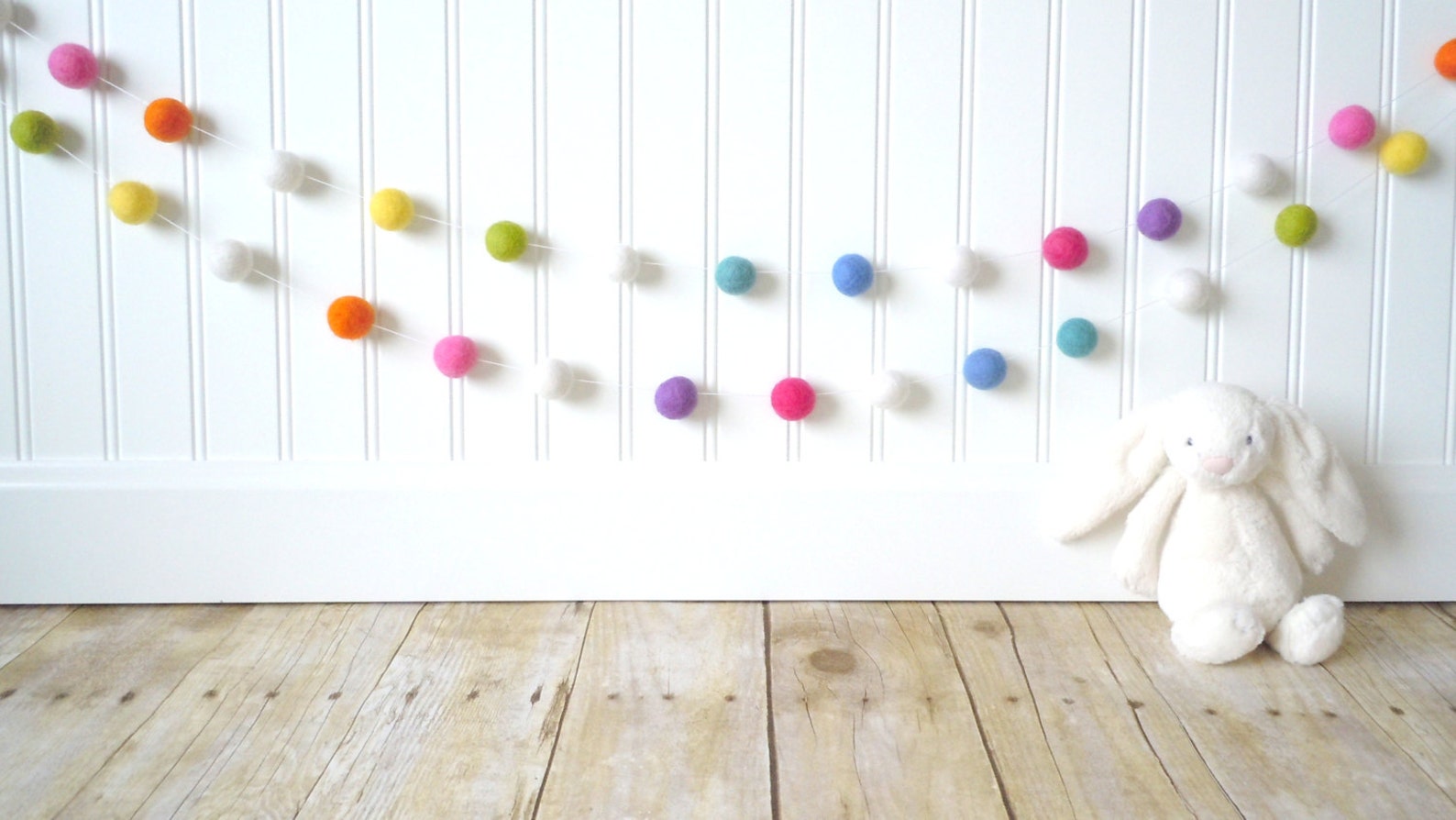 Felt Ball Garland Nursery Decor Garland Wool Pom Pom Etsy