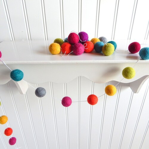 Custom Felt Ball Garland Nursery Decor Pom Pom Garland Etsy