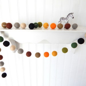 Jungle Garland, Baby Boy Nursery Decor, Baby Boy Nursery, Boy Room Decor, Baby Boy Decor, Felt Ball Garland, Boy Baby Shower Pom Pom Garland