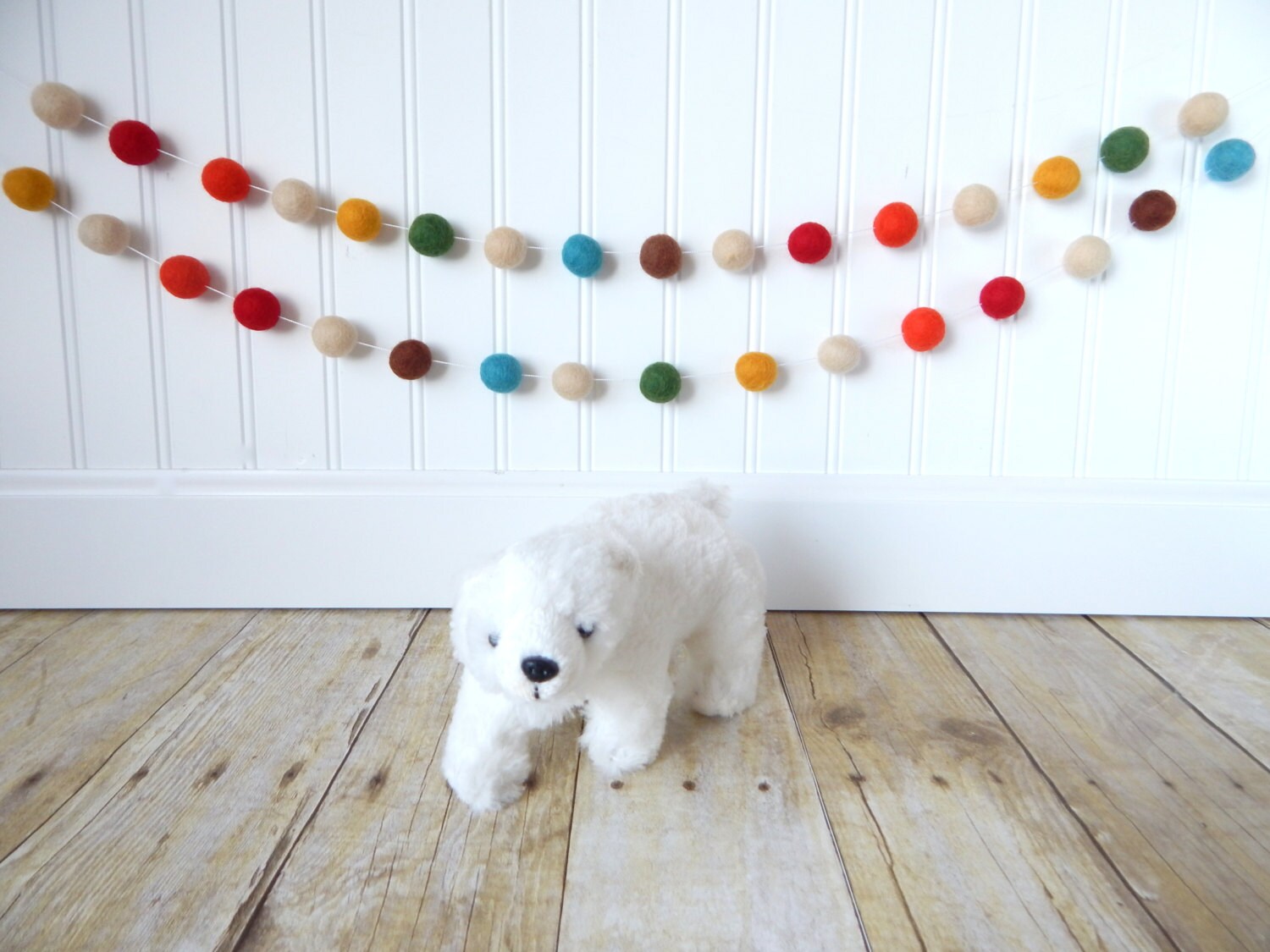 Woodland Garland Woodland Nursery Decor Felt Ball Garland Etsy