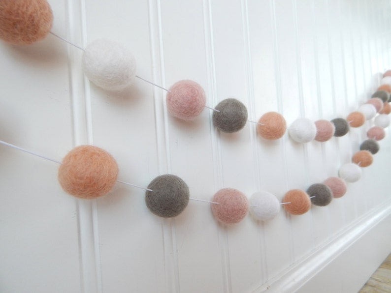 Boho Garland Banner Girl Nursery Decor Felt Ball Garland Etsy