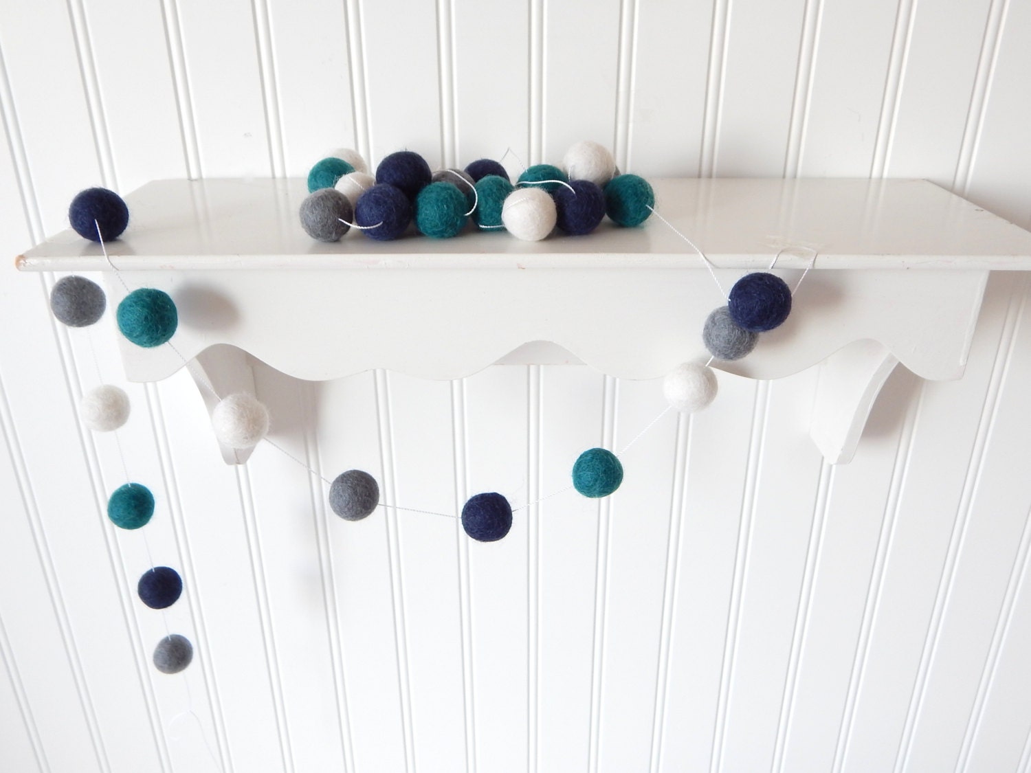 Garland Boy Nursery Decor Felt Ball Garland Pom Pom Etsy