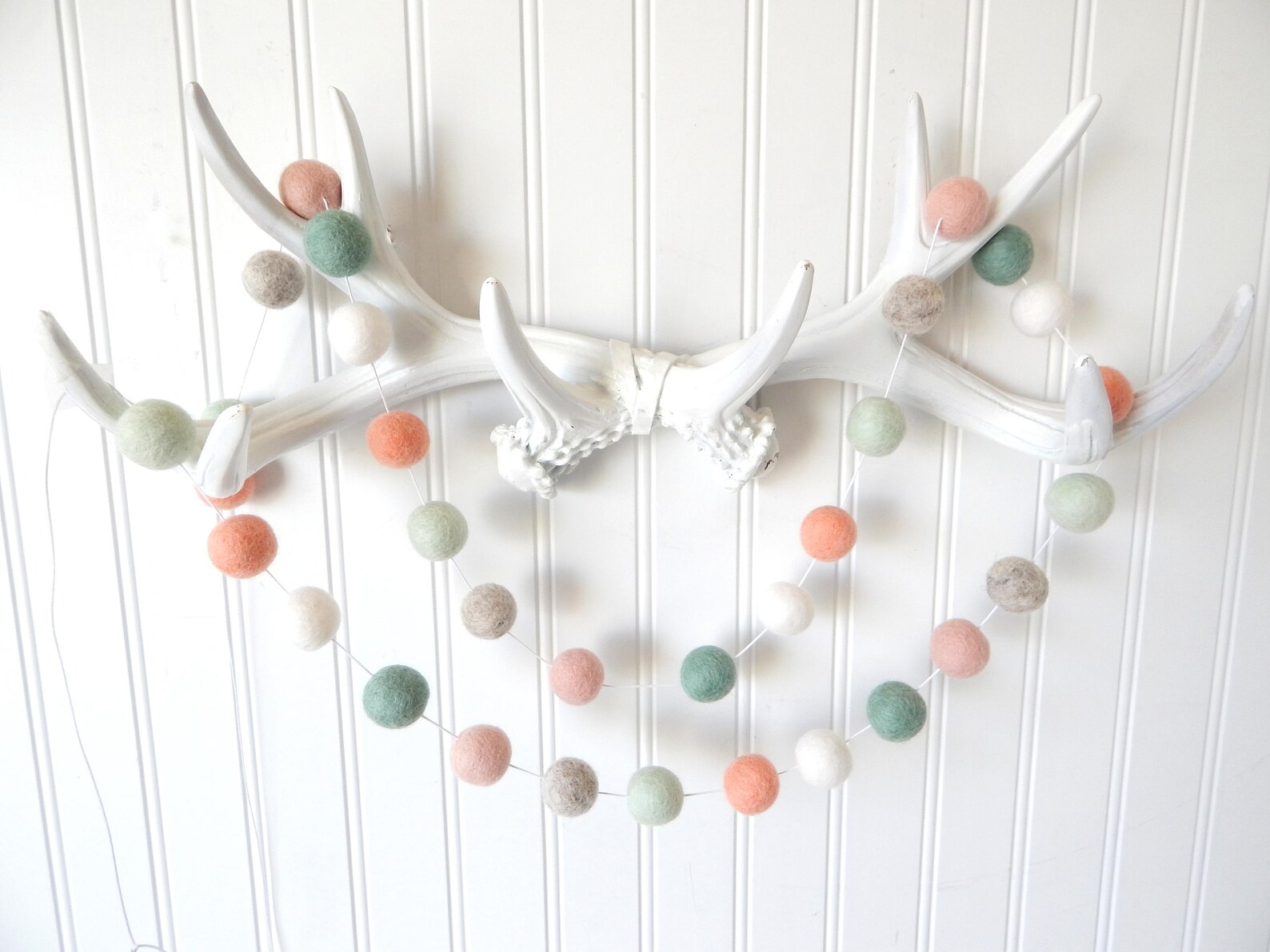 Blush Pink and Mint Garland Aztec Nursery Girl Woodland Etsy
