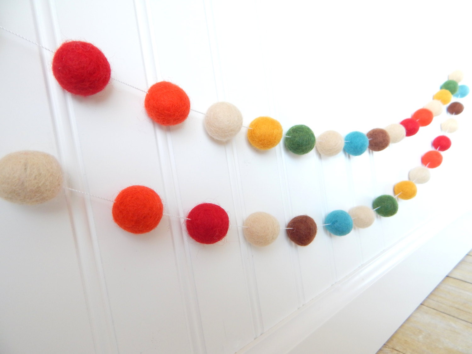 Woodland Garland Woodland Nursery Decor Felt Ball Garland Etsy