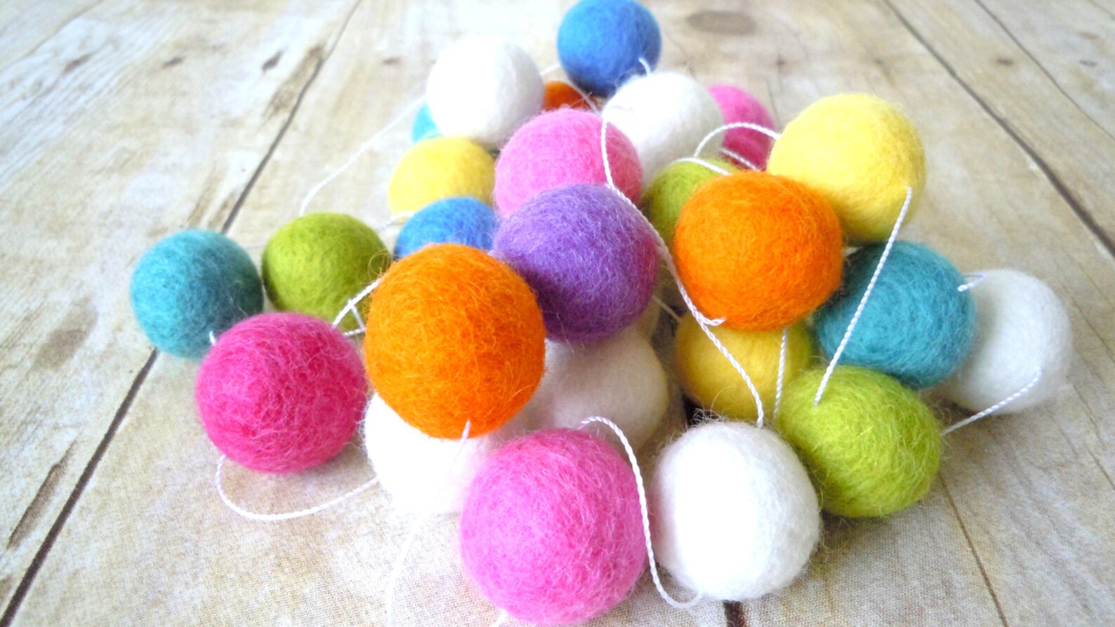 Felt Ball Garland Nursery Decor Garland Wool Pom Pom Etsy