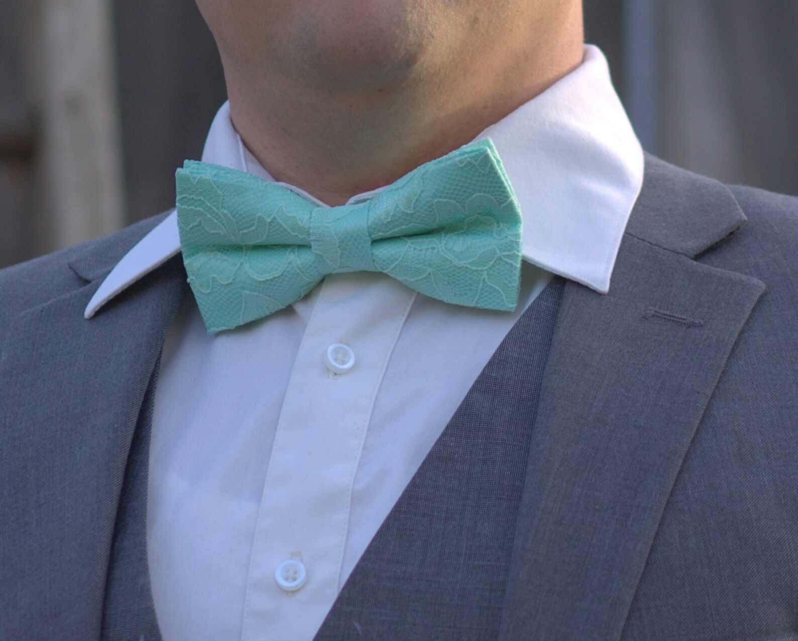 Mint Green Lace Bow Tie Mint Men's Bow Tie Groom Bow Etsy