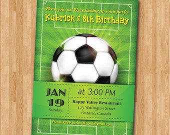 Invito Di Compleanno Di Calcio Gioco Del Calcio Bambino 1