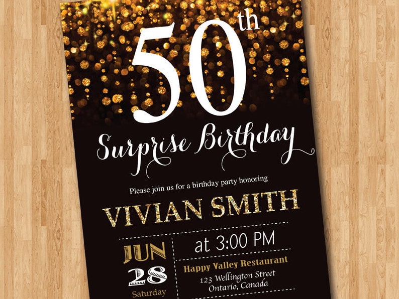 Surprise 50th Birthday Invitation for Women. Fifty and | Etsy