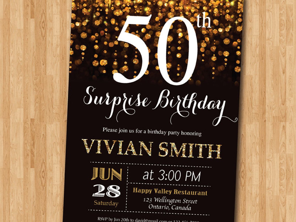 50th Birthday Invitation Card Ideas Printable Templates Free