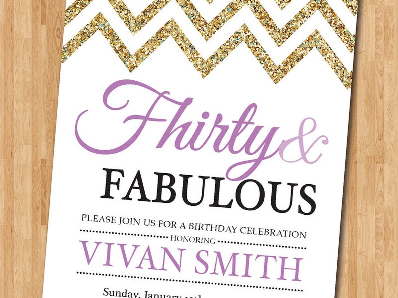 30th birthday invitation women. 30 and fabulous. Glitter Glam | Etsy