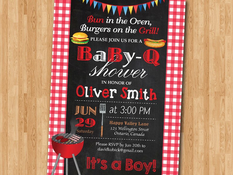 BBQ Baby Shower Invitation. Baby-Q Shower Invitation. Co-ed | Etsy