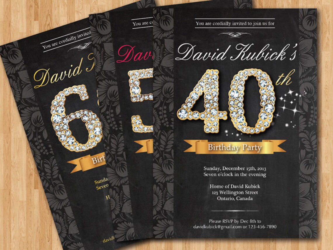 Invito compleanno 40 . Invito compleanno adulti. Festa a Etsy