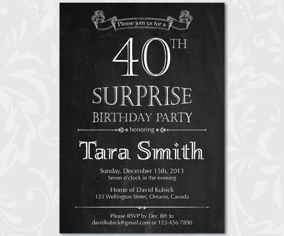 40th surprise birthday invitation 30th 40th 50th 60th 70th etsy