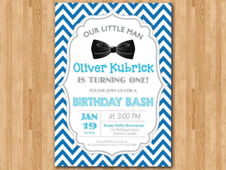 Little Man Birthday Invitation. Bow Tie Mustache Birthday. Boy | Etsy