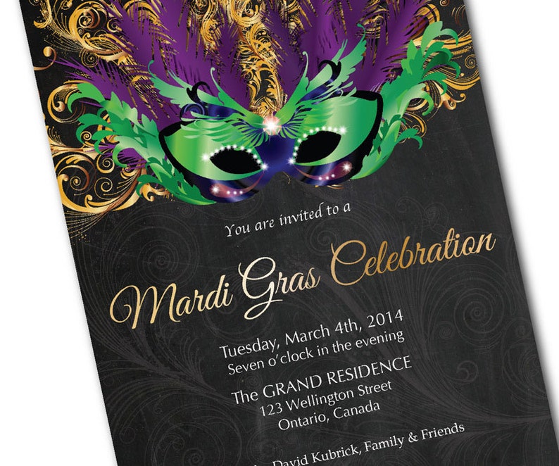 etsy mardi gras invitation