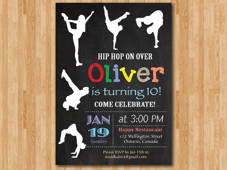 HipHop Geburtstag Einladung. Tafel Geburtstag Einladung zu Etsy