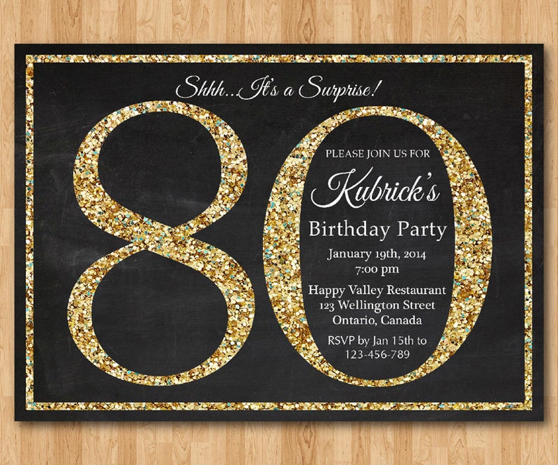 80Th Birthday Party Invitation Template