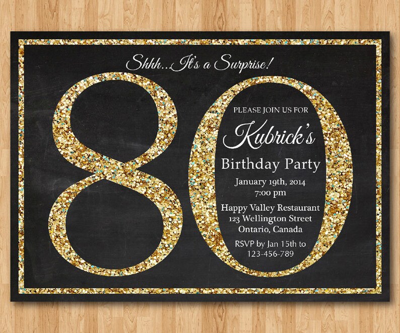 80Th Birthday Invitations Templates