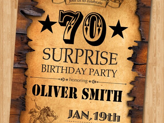 70e Anniversaire Invitation Anniversaire Theme Western Pour Etsy France 70e Anniversaire Invitation Anniversaire Theme Western Pour Etsy France