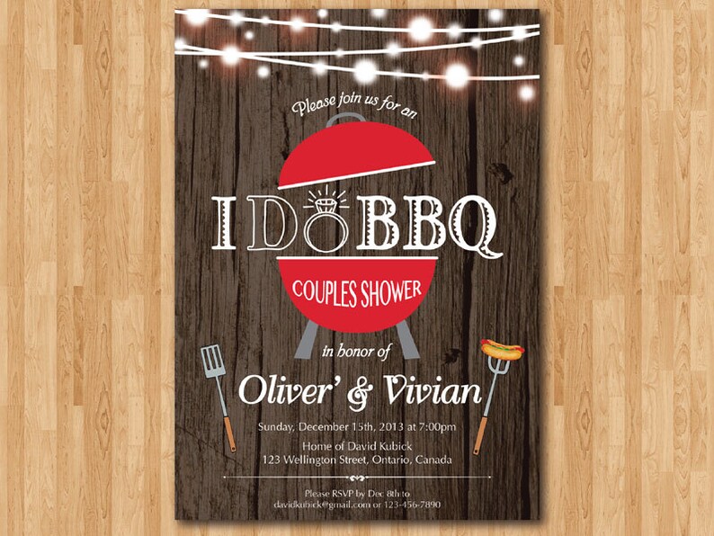 I Do Bbq Wedding Invitation Rustic Wedding Shower Invite Etsy