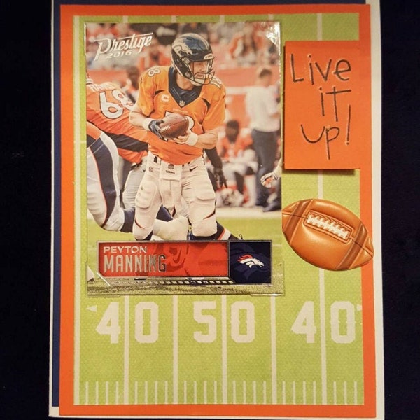 Denver Broncos Birthday card with Courtland Sutton or Von MIller on a detachable trading card