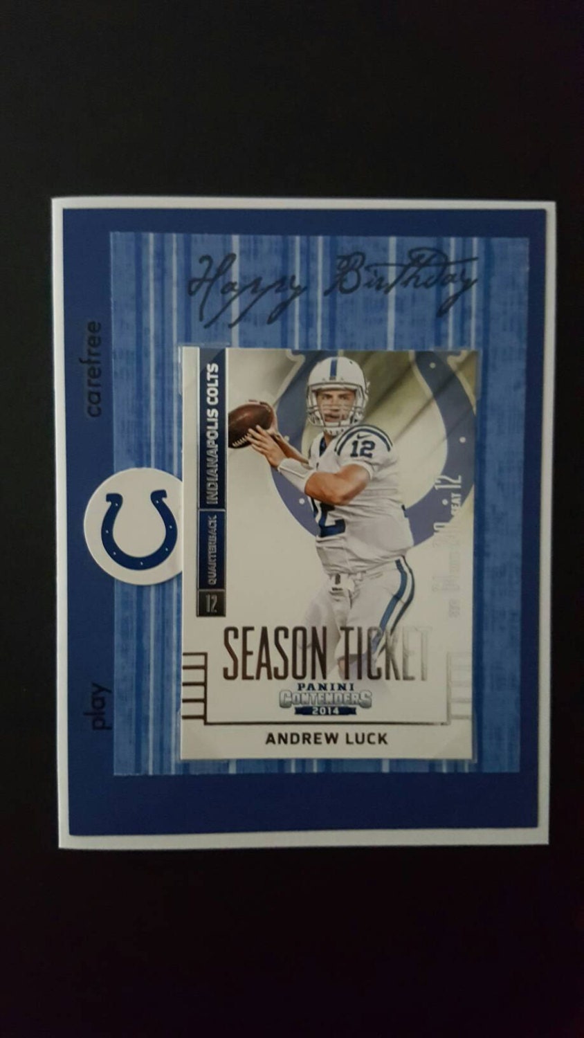 Indianapolis Colts Birthday Card featuring Andrew Luck or T.Y. Etsy