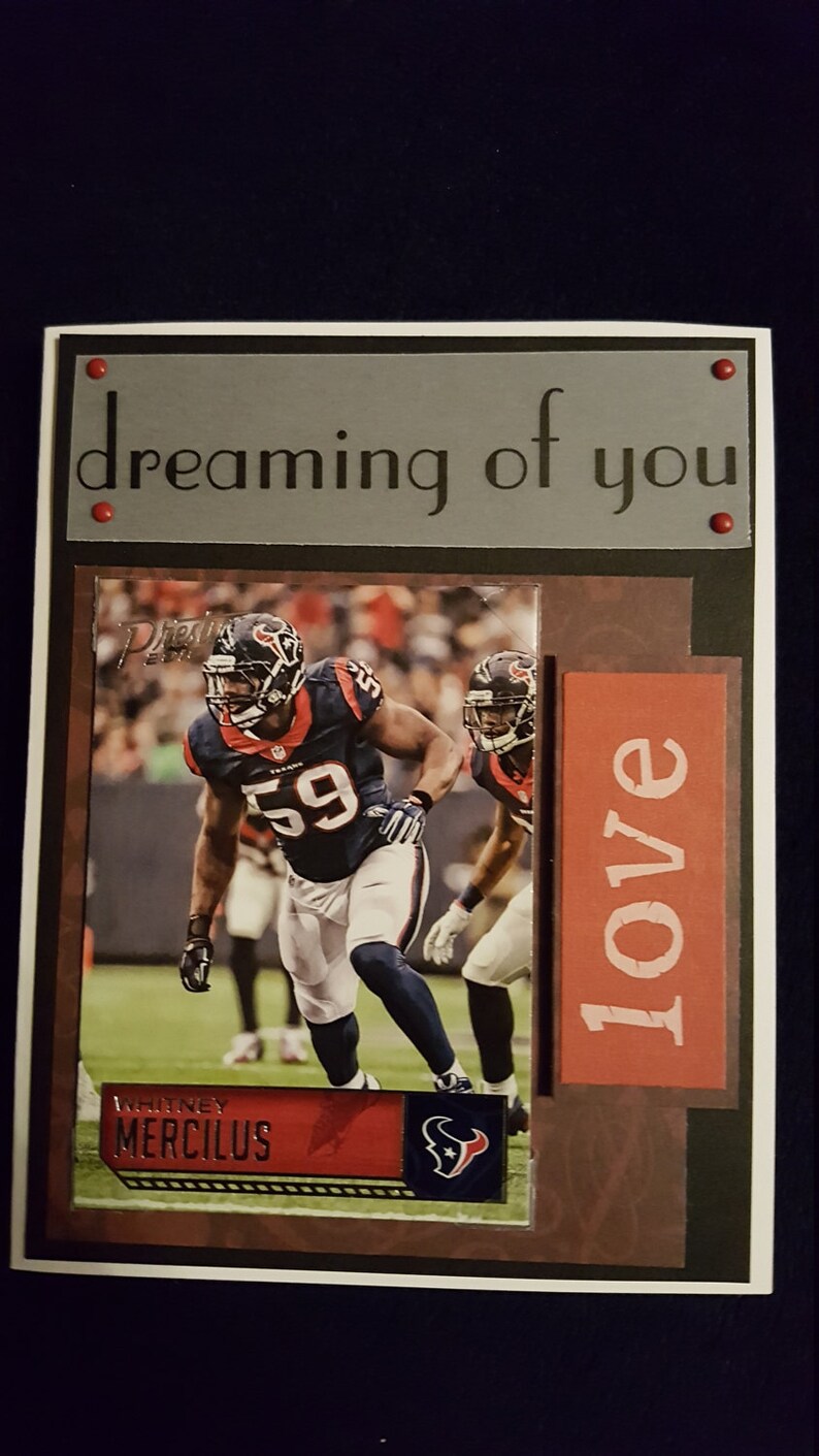 Houston Texans Birthday Card on a Detachable Trading Card Etsy