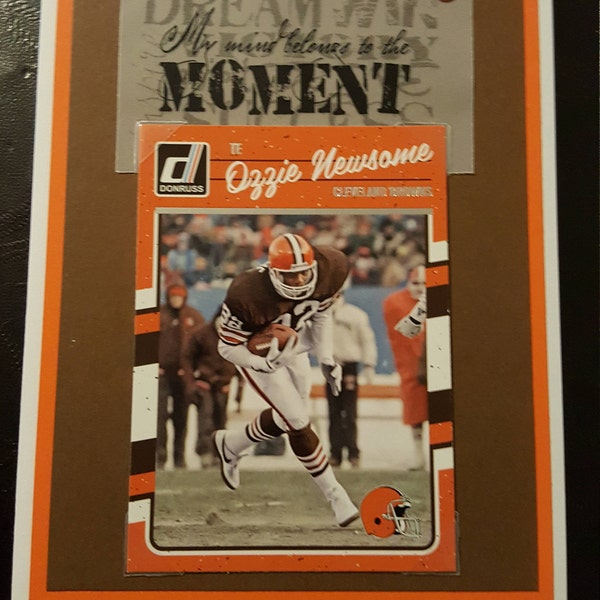 Cleveland Browns Birthday Card featuring Nick Chubb or Charlie Frye on a detachable trading card