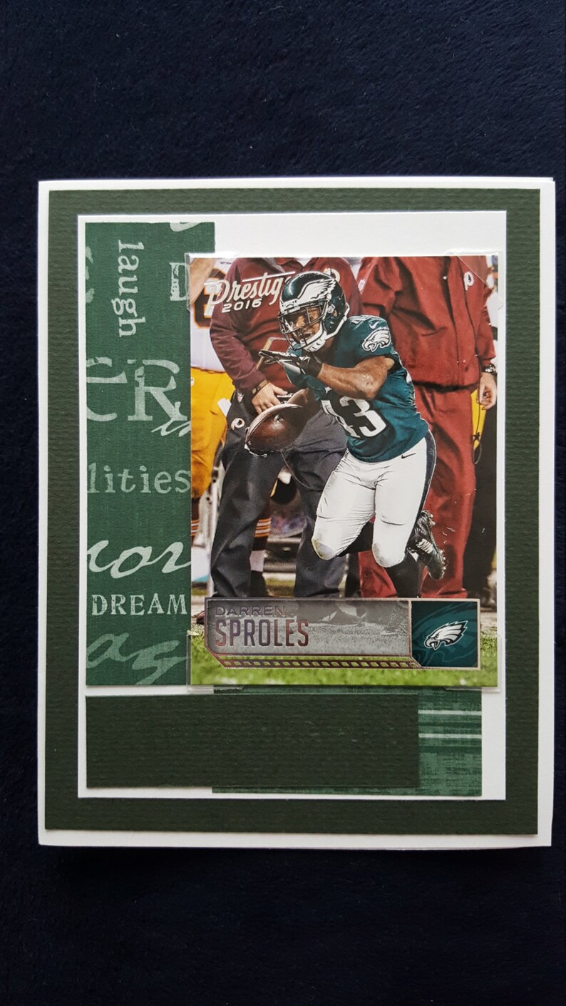 Philadelphia Eagles Birthday Card With Fletcher Cox on a Detachable Trading Card - Etsy