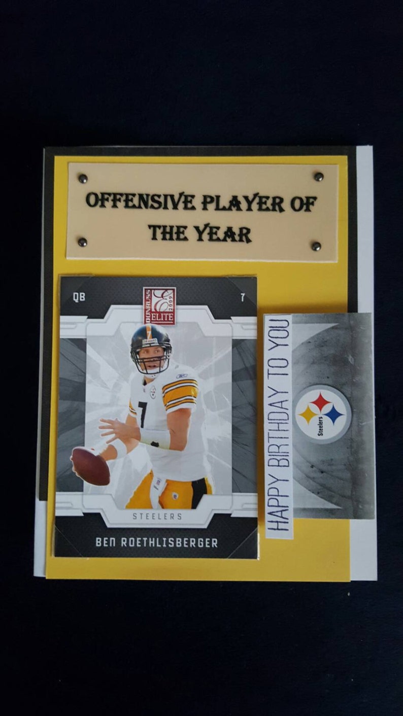 Pittsburgh Steelers Birthday Card With Ben or Cameron Heyward on a ...