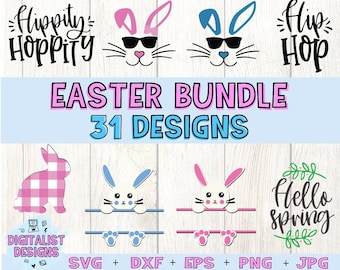 Easter svg bundle, easter bunny, grunge svg, rabbit svg, girls easter outfit, boys easter outfit, easter svg, cricut, silhouette, vector