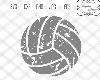Distressed Volleyball Svg
