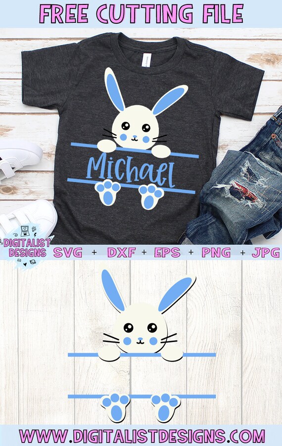 Free Svg File Easter Bunny Svg Boys Svg Split Monogram Etsy
