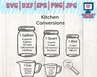 kitchen svg, measuring cups svg, measuring cheat sheet svg, cooking svg, silhouette, cricut cut files, vector, kitchen art, kitchen decor