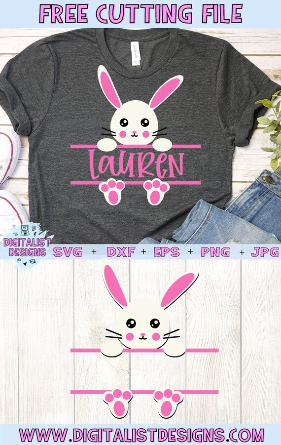 Free Svg File Easter Bunny Svg Girls Svg Split Monogram Etsy