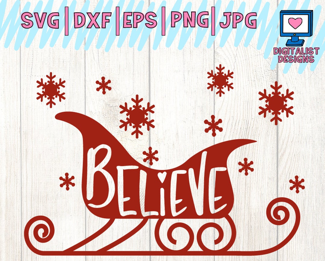 Santa Sleigh SVG Snowflake Svg Cricut Cut Files Snowflake - Etsy