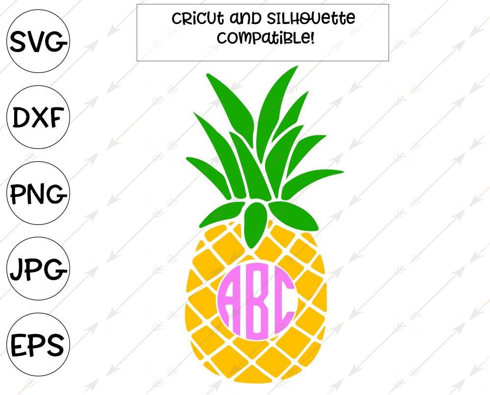 Download Pineapple Silhouette Circle Monogram Svg