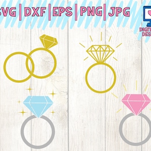 wedding svg, wedding ring svg, circle monogram frame, diamond ring clipart, svg bundle, silhouette, vector, cricut cut files