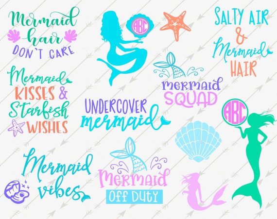 Download Mermaid svg mermaid party mermaid shirt mermaid tail | Etsy