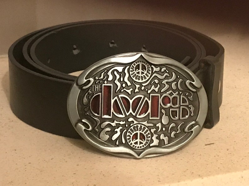 Led Zeppelin Logo Oval Red Finish Metal Belt Buckle