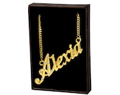 Name Necklace Alexia Gold Plated 18ct Personalised Necklace With Czech Rhinestones Name Necklace Alexia Gold Plated 18ct Personalised Necklace With Czech Rhinestones
