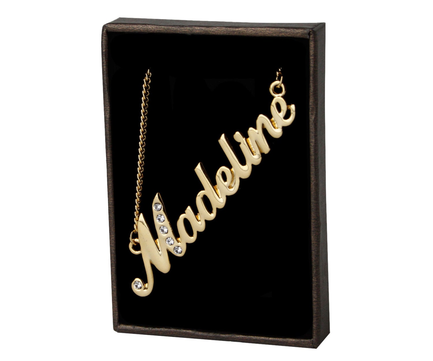 Name Necklace Madeline Gold Plated 18ct Personalised - Etsy