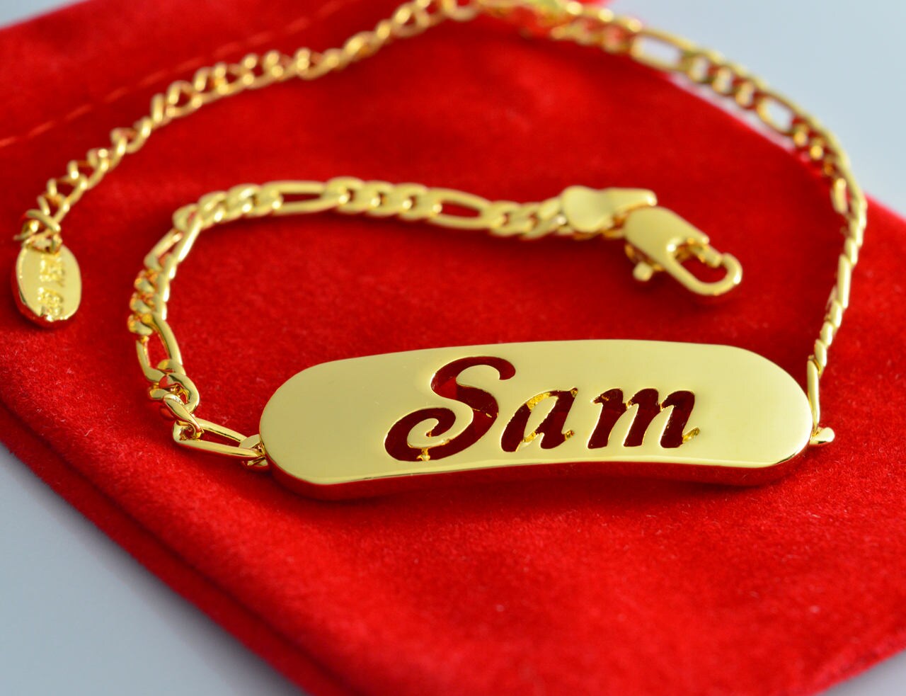 Name Bracelet SAM Personalised Bracelet. 10 Figaro - Etsy