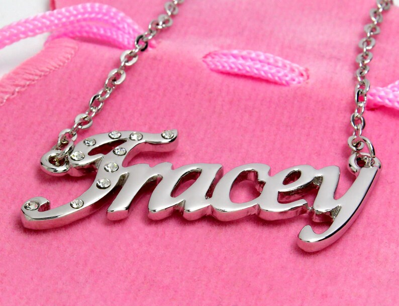 TRACEY Gold Plated Name Necklace & Name Bracelet Gift Set Etsy