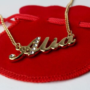 Name Necklace Alia Gold Plated 18ct Personalised Necklace With ...