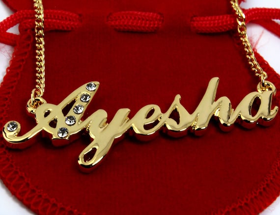 Name Necklace Ayesha Gold Plated 18ct 