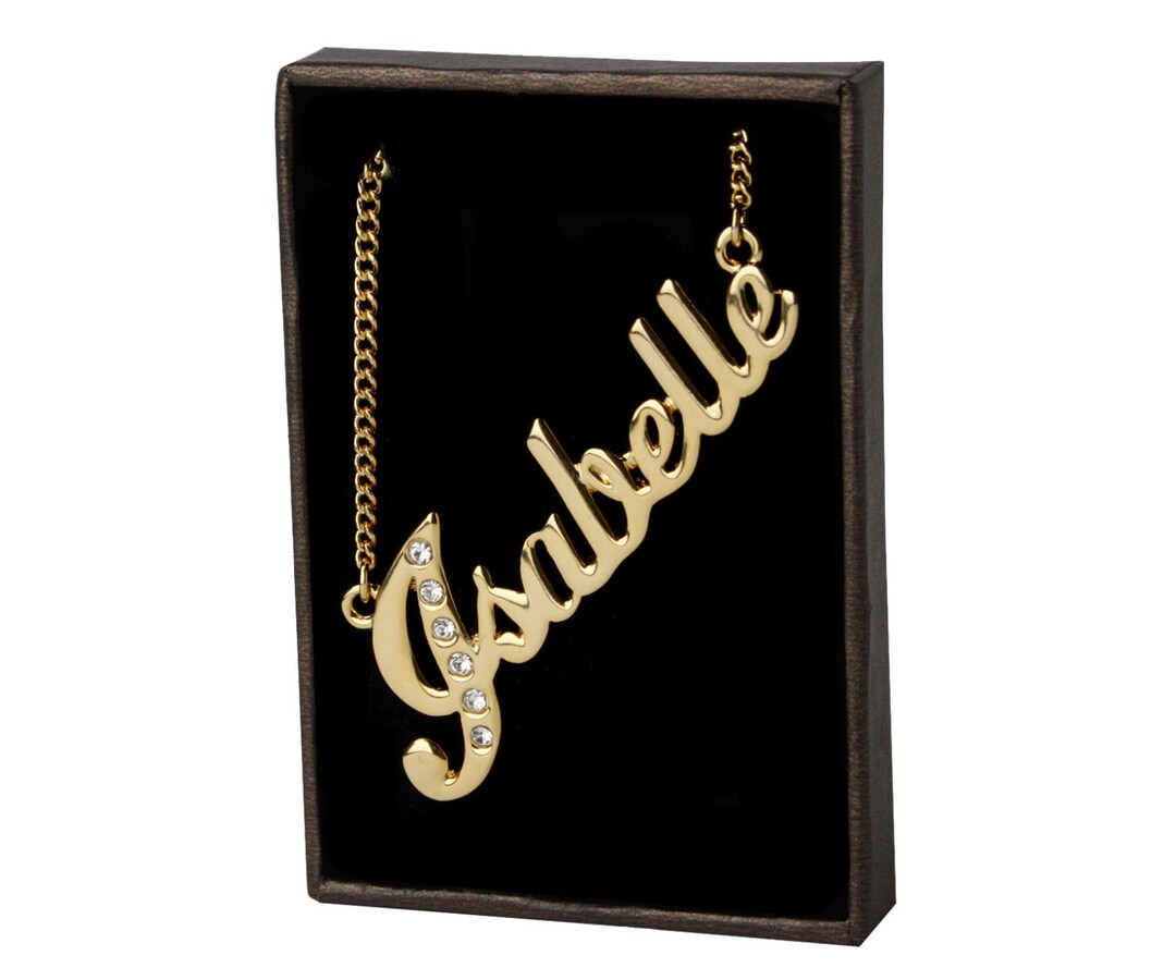 Name Necklace Isabelle Gold Plated 18ct Personalised Necklace With